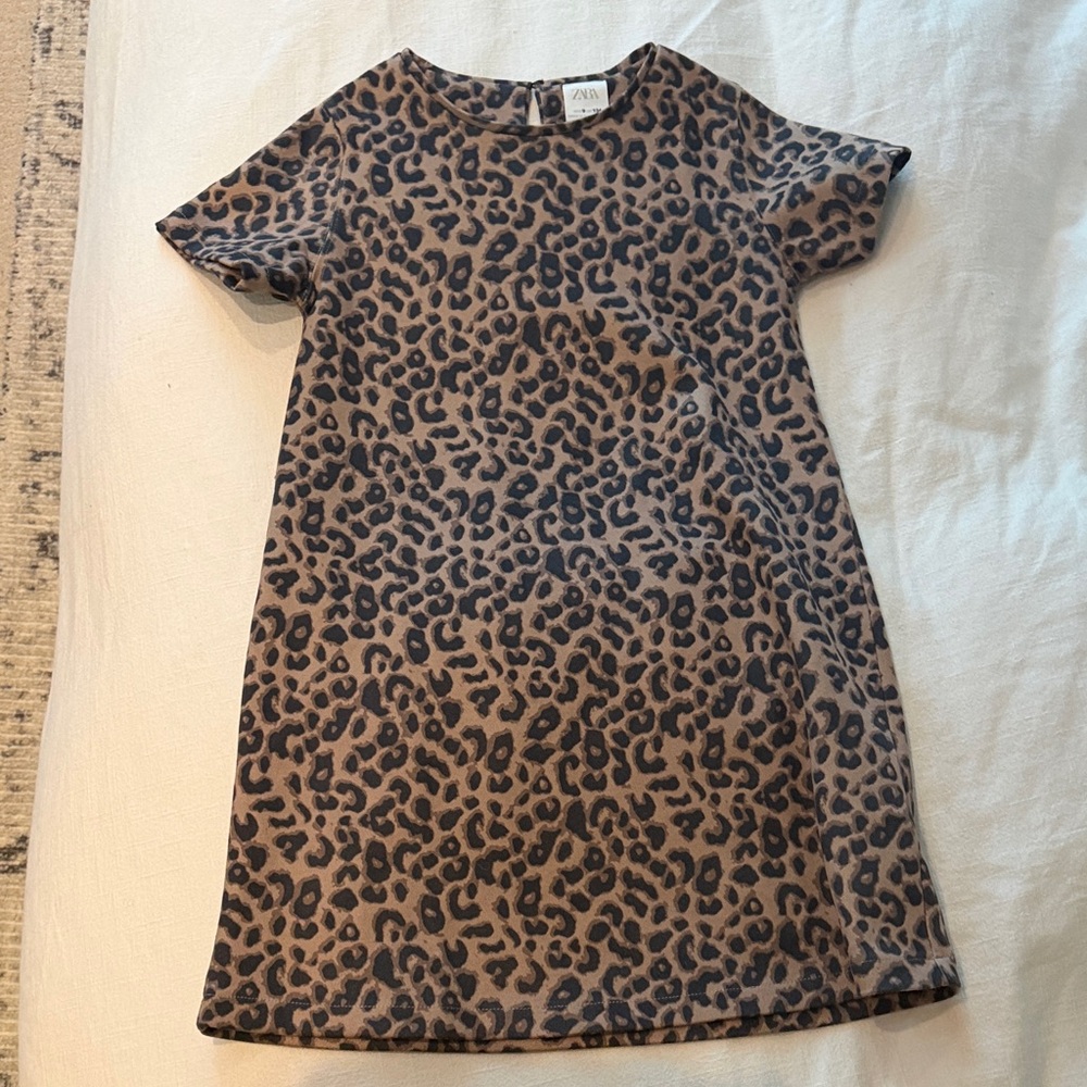 Zara Brown and Black Animal Print Dress